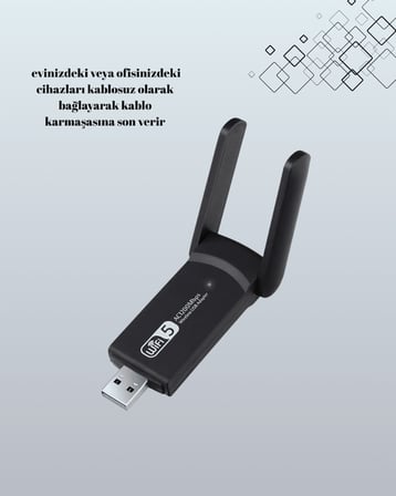 USB 3.0 Wireless Adaptör – 2.4GHz & 5GHz Destekli