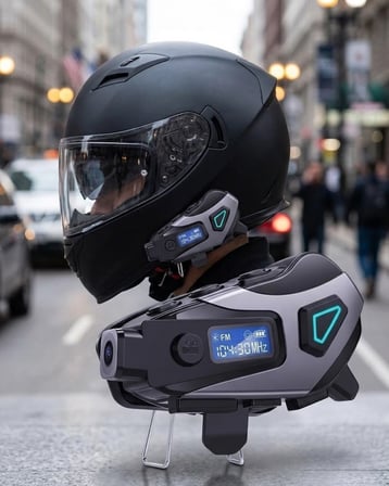 Motosik Kask Bluetooth Kulaklık Uzun Pil Ömrü Kamera ve Sesli Komut Destekli