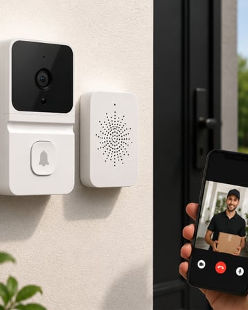 WiFi Akıllı Kapı Zili Gece Görüşlü Kameralı Kablosuz Güvenlik Sistemi
