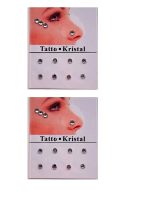 Yüz Taşı Kristal  Burun, Vücut Taşı, Tattoo Makyaj Taşı, Yapışkanlı, 24 Adet