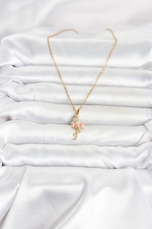 316L Çelik Zincir Gold Renk Flamingo Model Kadın Ke