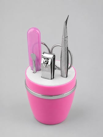 Pembe Tırnak Bakım Seti Cımbız Makas Tırnak Makası ve Törpü İçeren Kit
