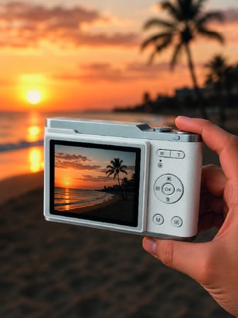 Beyaz 4K Video Kayıtlı 48 MP Dijital Fotoğraf Makinesi  Odaklama