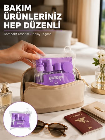 Seyahat Bakım Seti 5 Parça Sızdırmaz faf Kapaklı 30ml Yeni Nesil