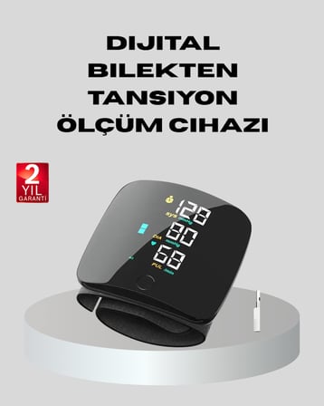 Bilekten Ölçüm Dijital Tansiyon Ai – Renkli Risk Göstergeli ve Aritmi Uyarılı