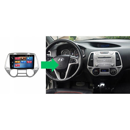 Hyundai İ20 Dijital Klima Android Multimedya Sistemi 4-64 For-X (2008-2012)