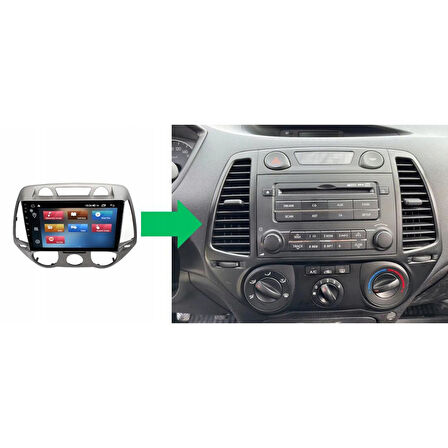 Hyundai İ20 Manuel Klima Android Multimedya Sistemi 4-64 For-X (2008-2012)