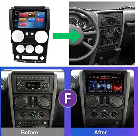 Jeep Wrangler Android Multimedya Sistemi 4-64 For-X (2007-2010)