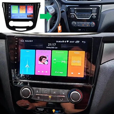 Nissan Qashqai Dijital Klima Android Multimedya Sistemi 4-64 For-X (2014-2021)