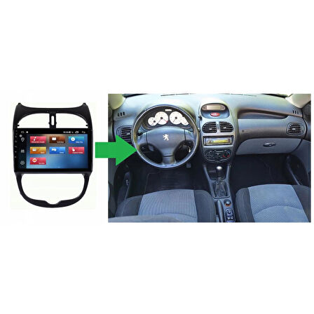 Peugeot 206 Android Multimedya Sistemi 4-64 For-X (1998-2010)