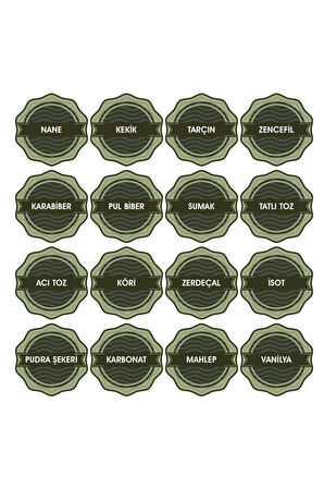 Kuruyemiş, Baharat, Bakliyat Için Kavanoz Etiketleri, 6 Cm - 60 Adet Folyo Sticker