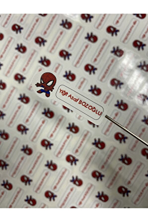 Okul Etiketi Kalem Defter Etiketi, Baby Spider - Örümcek Adam Etiketi - 194 Adet Opak Sticker
