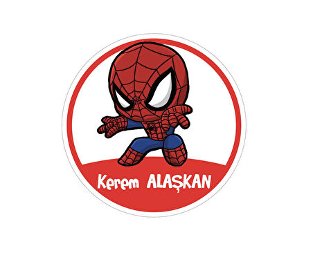 Okul Etiketi Kalem Defter Etiketi, Baby Spider - Örümcek Adam Etiketi - 194 Adet Opak Sticker