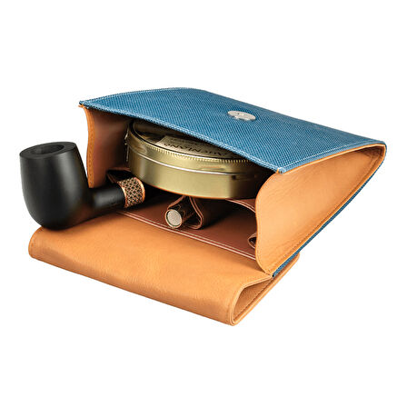 Vauen 642 Mavi Deri Pipo Çantası 650003