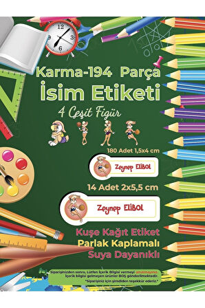 Okul Etiketi Kalem Defter Etiketi, Lola Bunny Etiketi - 194 Adet Opak Sticker