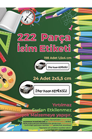 Okul Etiketi Kalem, Defter Etiketi, BMW Etiketi - 222 Adet Folyo Sticker