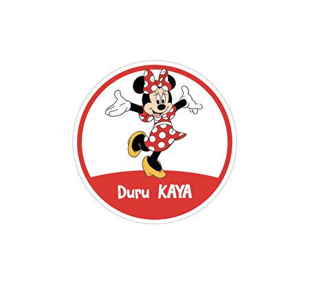 Okul Etiketi, Kalem Defter Etiketi, Minie Mouse Etiketi - 100 Adet 3cm Opak Sticker