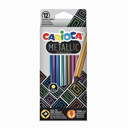 Carioca 12 Renk Metalik Kuru Boya Seti
