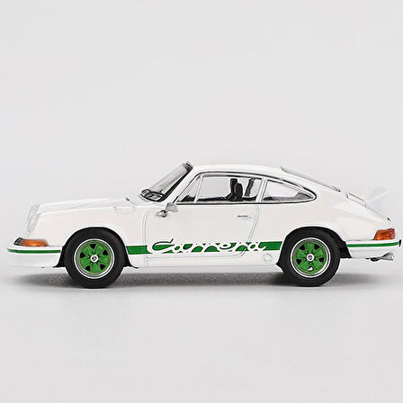Mini GT 801 Porsche 911 Carrera RS 2.7 Grand Prix White with Green Livery - Blister Paket