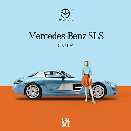 TimeMicro 1:64 Mercedes Benz SLS Gulf Oil Figürlü