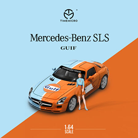 TimeMicro 1:64 Mercedes Benz SLS Gulf Oil Figürlü