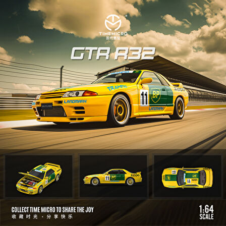 TimeMicro 1:64 Nissan GTR 32 Sarı BP Race Car
