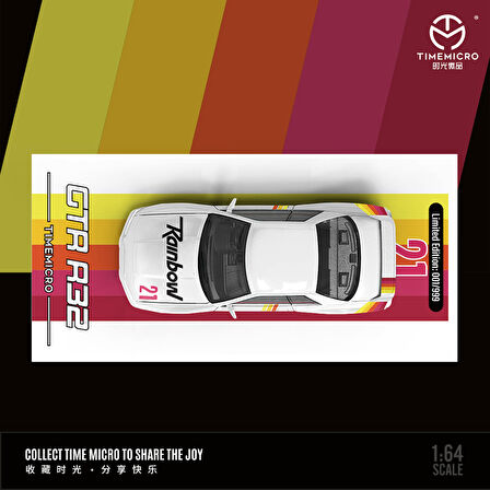 TimeMicro 1:64 Nissan GTR R32 Rainbow No. 21 Race Car