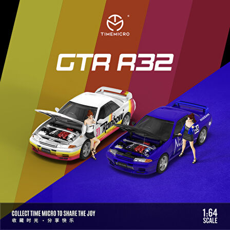 TimeMicro 1:64 Nissan GTR R32 Rainbow No. 21 Race Car