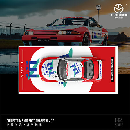 TimeMicro 1:64 Nissan GTR 32 Beyaz ve Kırmızı UJ Racing