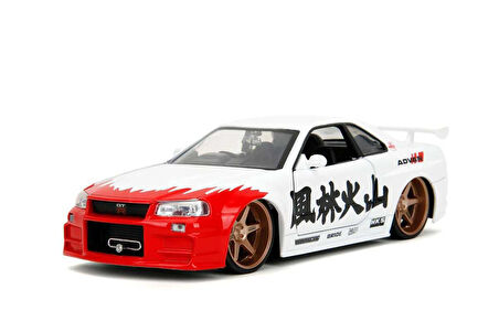 Jada 1/24 Street Fighter Nissan Skyline GTR R34 Ryu Figürü ile Birlikte