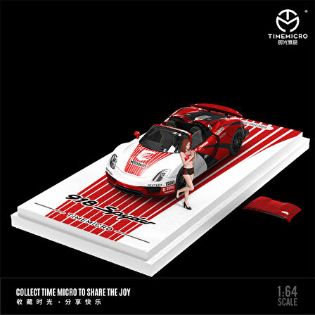 TimeMicro 1:64 Porsche 918 Kırmızı Le Mans Figürlü