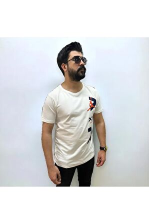 Bisiklet Yaka Erkek Air Baskılı  Tshirt