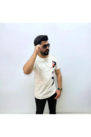 Bisiklet Yaka Erkek Air Baskılı  Tshirt