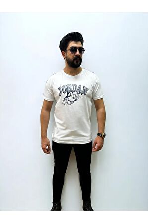  Bisiklet Yaka Erkek  Baskılı  T-shirt