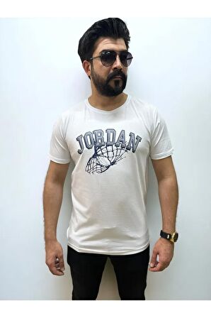  Bisiklet Yaka Erkek  Baskılı  T-shirt