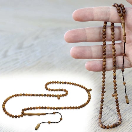 Kuka Namaz Tesbihi - Sistemli - Açık Kahverengi - Küre Kesim