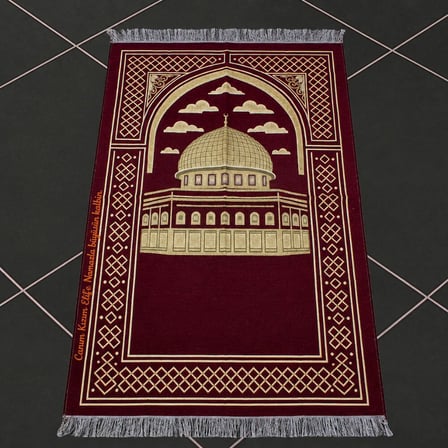 Kişiye Özel Nakış İşlemeli Hediyelik Seccade - Şönil Kumaş - Mescidi Aksa Motifli