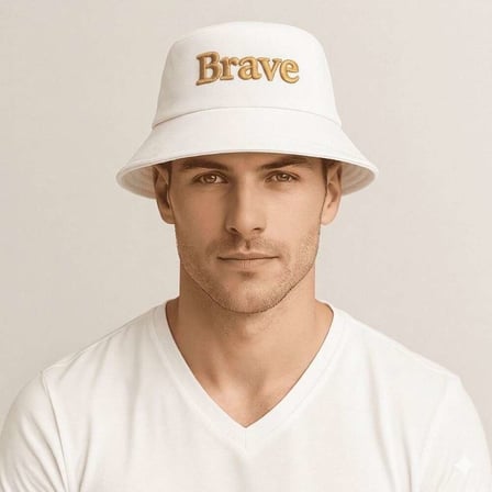 İsme Özel Nakışlı Unisex Beyaz Bucket Şapka