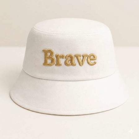 İsme Özel Nakışlı Unisex Beyaz Bucket Şapka