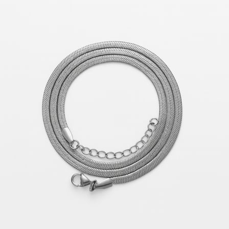 Kadın Çelik Zincir - Snake Model - Gümüş Renk - 40 cm Uzunluk - 3,3 mm Genişlik