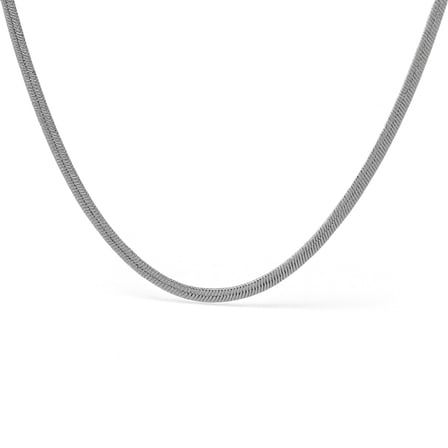 Kadın Çelik Zincir - Snake Model - Gümüş Renk - 40 cm Uzunluk - 3,3 mm Genişlik