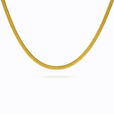 Kadın Çelik Zincir - Snake Model - Altın Renk - 40 cm Uzunluk - 3,3 mm Genişlik