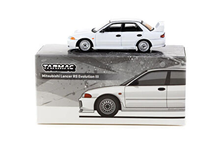 Tarmac Works 1/64 Mitsubishi Lancer RS  Evolution III White - Lamley Special Edition - GLOBAL64