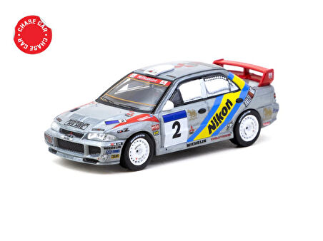 Tarmac Works 1/64 Mitsubish Lancer Evolution III Hong Kong-Beijing Rally 1995 #2 Winner - GLOBAL64