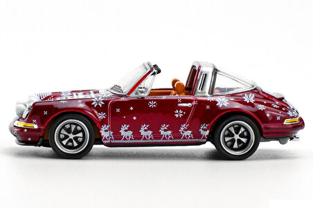 Pop Race 1/64 Porsche Singer Targa Christmas Edition 2023 Kırmızı