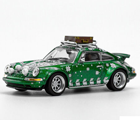Pop Race 1/64 Porsche Singer Christmas Edition 2023 Yeşil