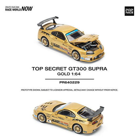 Pop Race 1/64 Top Secret GT300 Supra - Altın