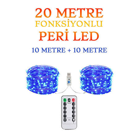 Kumandalı Animasyonlu 20 Metre Usb Peri Led Parti Kutlama Tel Led