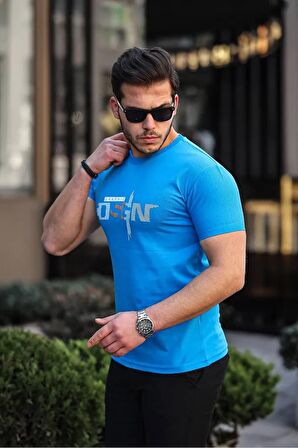 Erkek  Fit Bisiklet Yaka T-Shirt