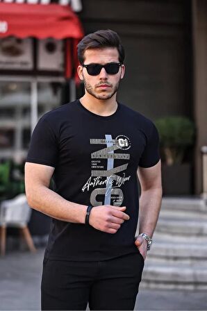 Erkek Slim Fit Bisiklet Yaka T-Shirt